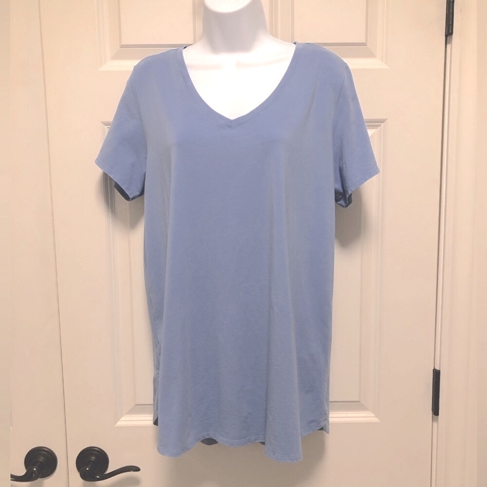 Soft Surroundings tunic length blue T-shirt. Like new!